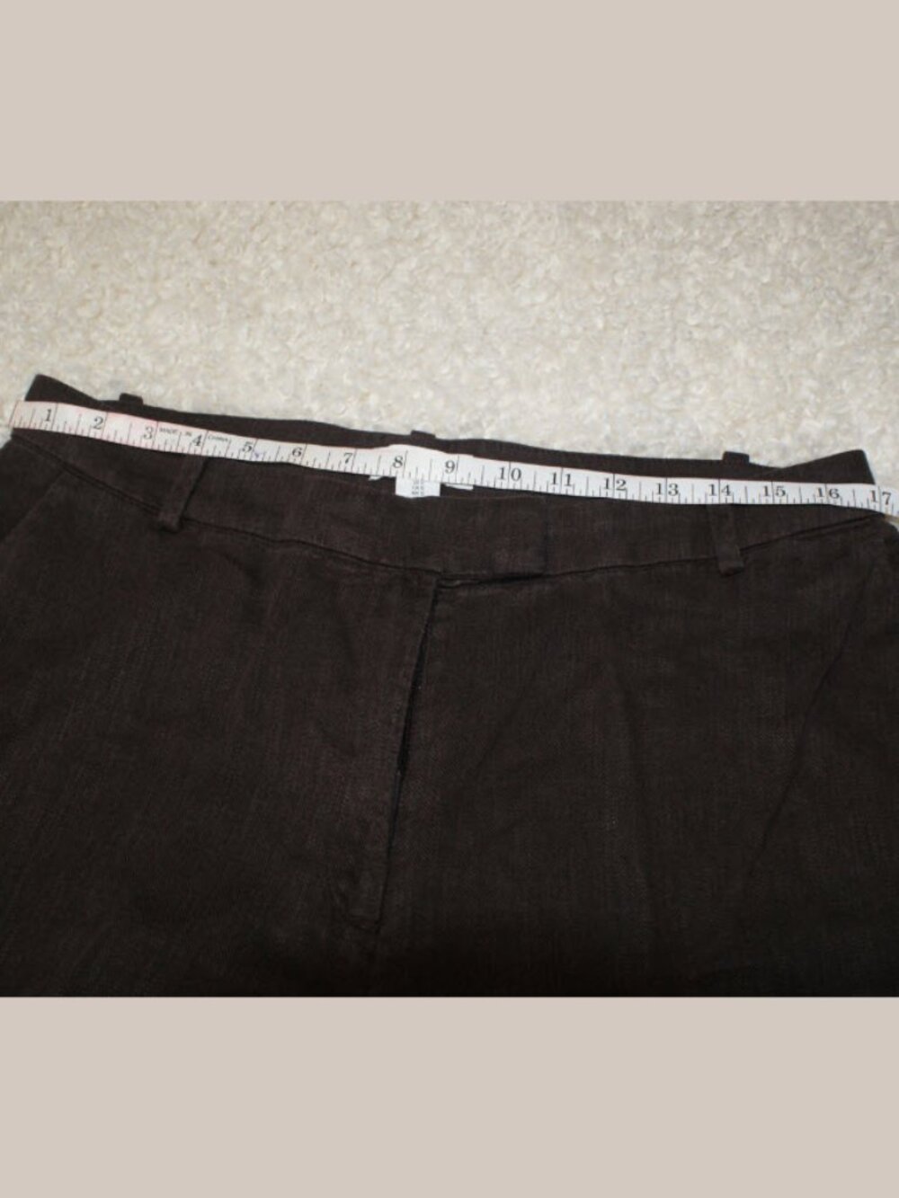 H&M Linen-Blend  Brown Pants - Size 12 - BRAND NEW - Picture 9 of 13